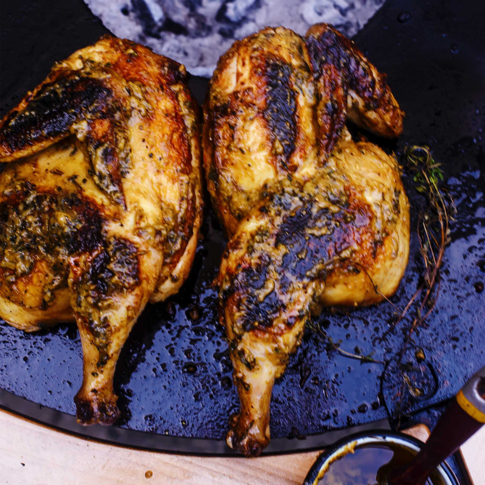 Курка з гірчичним соусом на сучасному мангалі UNO