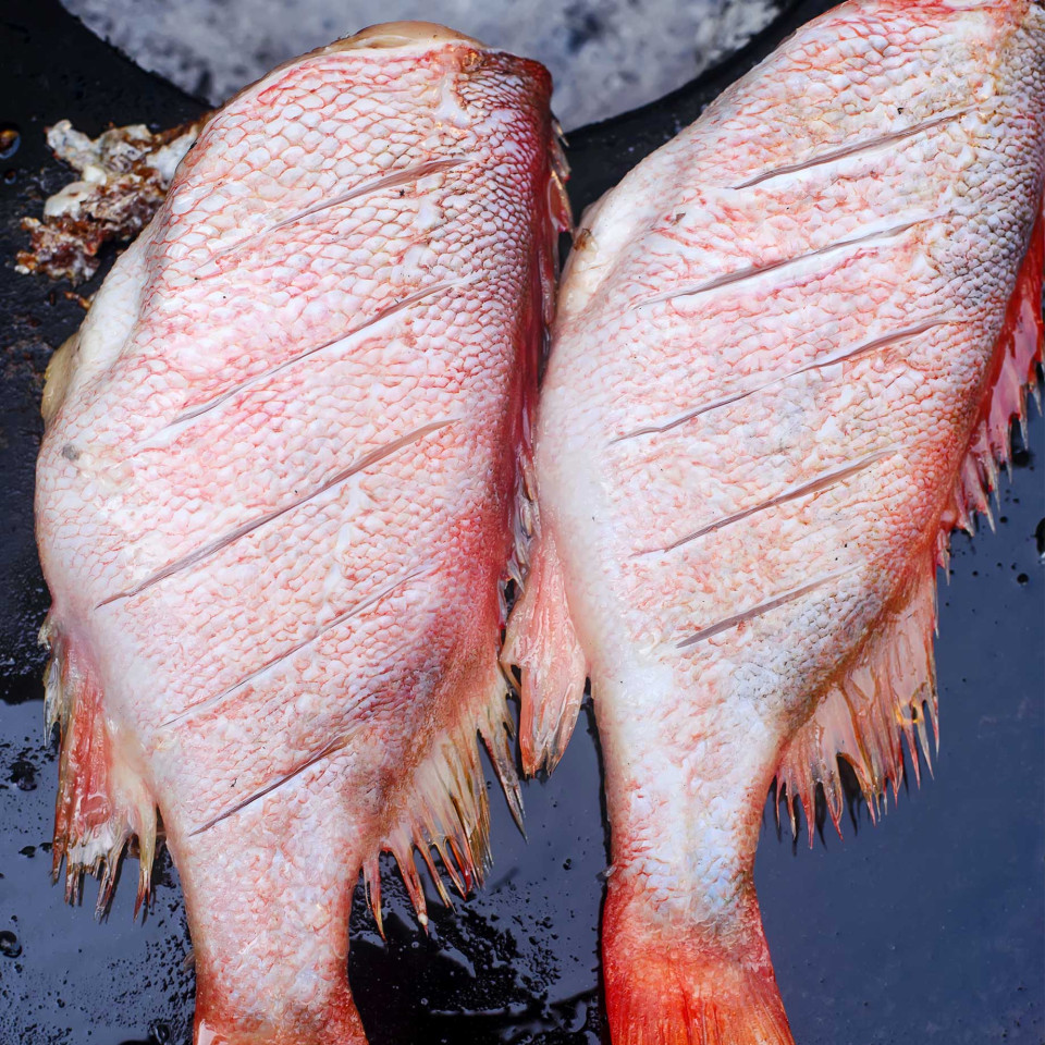 Морський окунь по-іспанськи на вогнищевій чаші UNO